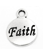 Подвеска металлическая Faith Вера 15 мм. Цвет черненое серебро