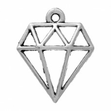Подвеска металлическая Кристалл 20*16 мм. Цвет черненое серебро